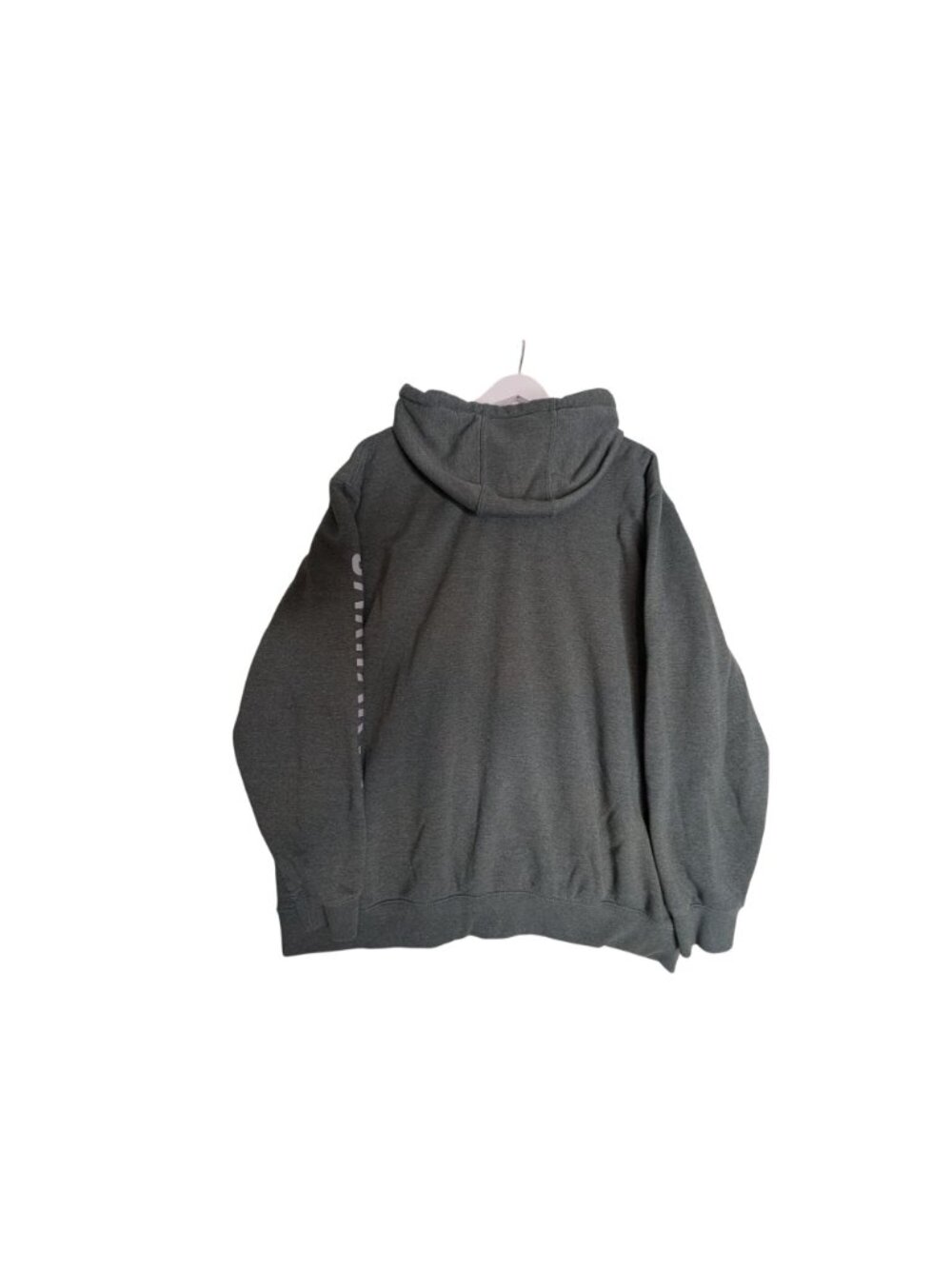 Carhartt Mens Heather Gray Loose Fit Logo Hoodie 2XL With Sleeve Spellout - Picture 10 of 10